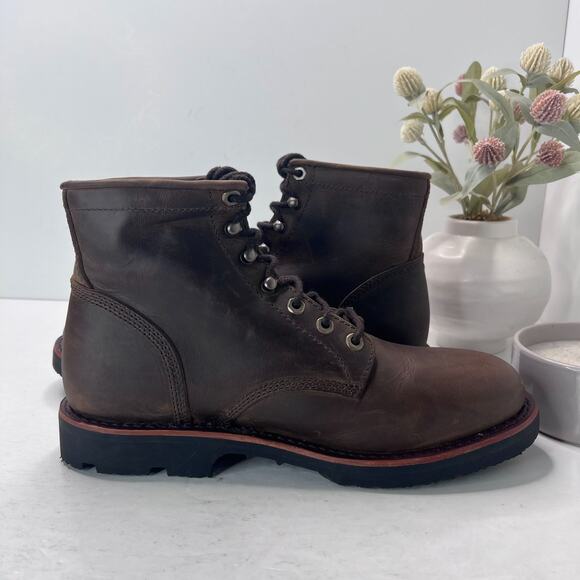Chippewa Classic 2.0 Wood 6" Leather Work Boots Brown Men's 10.5EE Vibram Sole - Picture 7 of 9